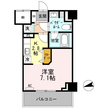 プレコート上鳥羽(1K/3階)の間取り写真