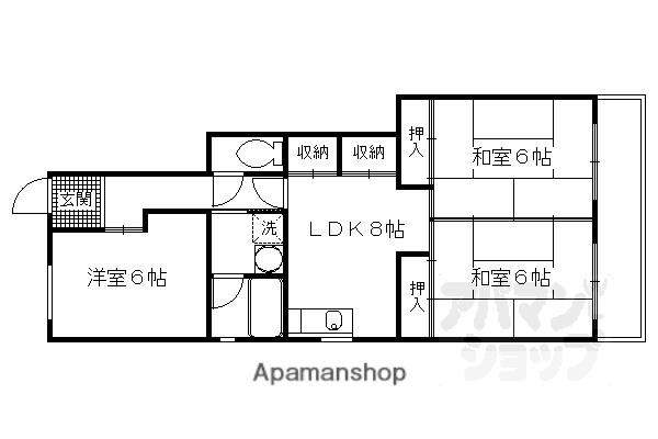 パレプリエII(3DK/3階)の間取り写真