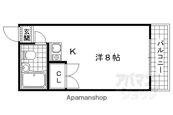 レスポワール山科(ワンルーム/3階)の間取り写真