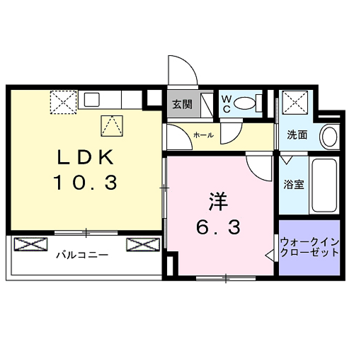 GLANZ CLKⅡ(1LDK/1階)の間取り写真