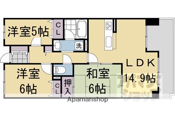 グランデュール鴨川ナイアスI番館(3LDK/5階)の間取り写真