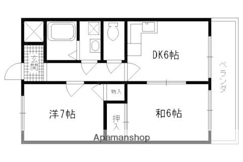 エステート原田(2DK/3階)の間取り写真