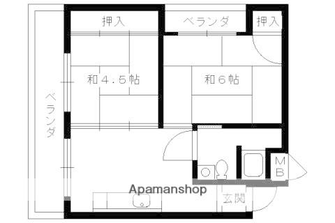 ロイヤルマンション(2DK/2階)の間取り写真