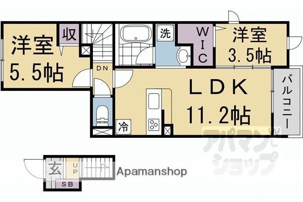 KOTI KOLMIO(2LDK/2階)の間取り写真