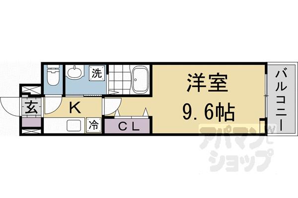 フリージア(1K/3階)の間取り写真