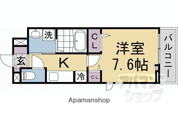 フリージア(1K/3階)の間取り写真