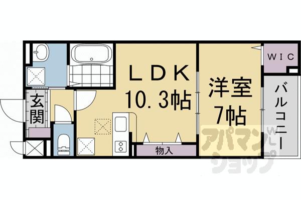 メゾン・ド・エフ(1LDK/1階)の間取り写真