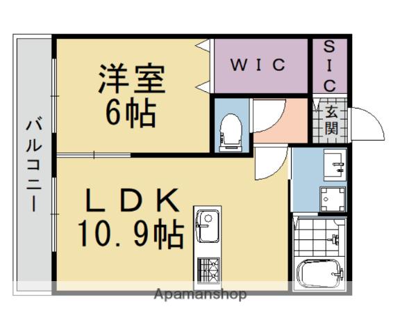 カーサ・フェリーチェ長岡京(1LDK/1階)の間取り写真