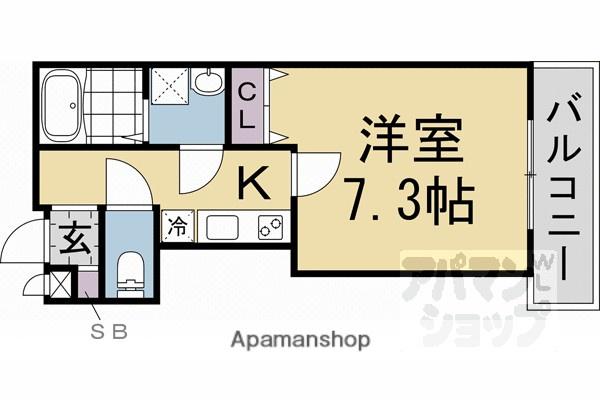 桃山水野左近西町アパート(1K/2階)の間取り写真