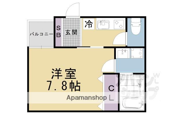 LCLASS小野(1K/1階)の間取り写真
