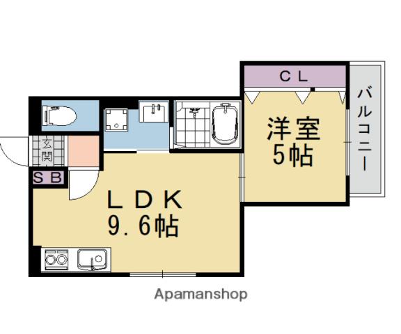 パークス長岡京(1LDK/3階)の間取り写真