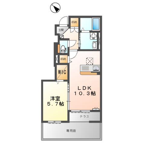 フィラーレ藤(1LDK/1階)の間取り写真