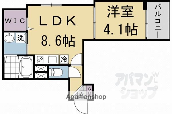 フラッツ六地蔵(1LDK/2階)の間取り写真