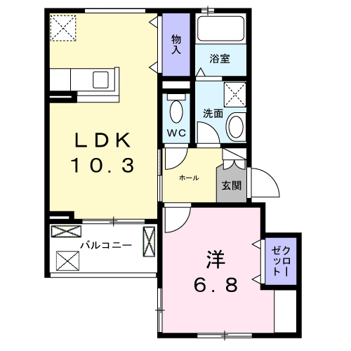 プレミール京都(1LDK/3階)の間取り写真