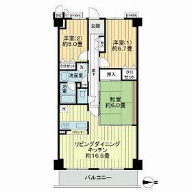 イートピア宇治グランヒルズ(3LDK/6階)の間取り写真