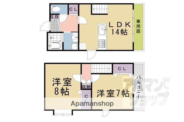 MAKANI長岡京(2LDK)の間取り写真
