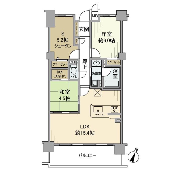 パデシオン小倉駅南(2SLDK/3階)の間取り写真