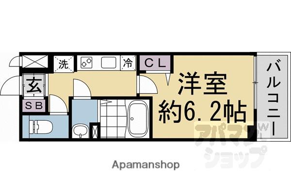 THEORY KYOTO AURA(1K/4階)の間取り写真