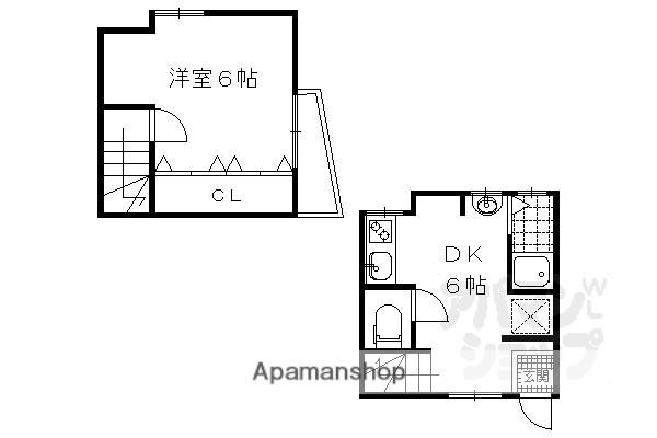 葭島矢倉町(1DK/1階)の間取り写真