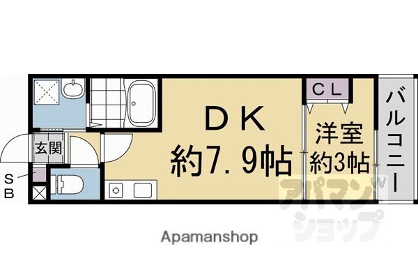 BKB仙石屋敷(1LDK/2階)の間取り写真