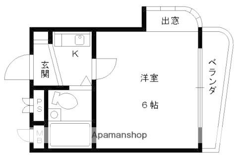 ルネサンス(1K/1階)の間取り写真