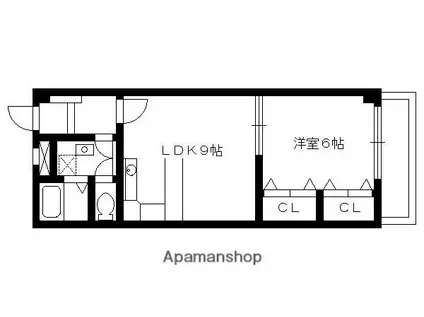ロイヤルハイツヤマナカ(1LDK/2階)の間取り写真