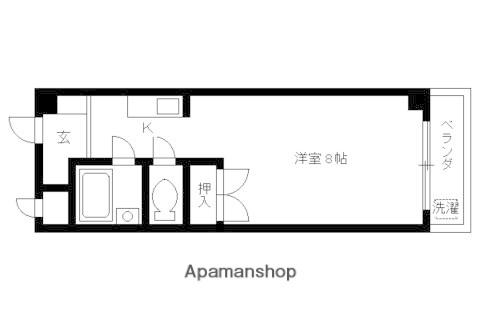 神足TERRACE(1K/3階)の間取り写真