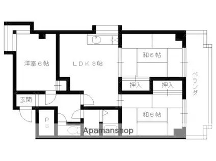 アルカサーノKITAI(3LDK/3階)の間取り写真