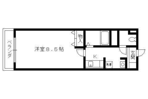 FIPRODE(1K/1階)の間取り写真