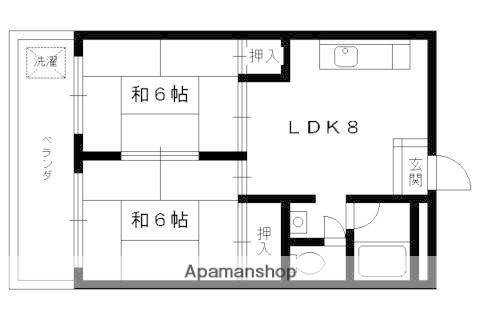 日野ハイツ(2LDK/1階)の間取り写真
