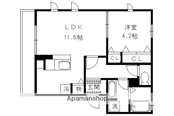 メゾン・プレミール(1LDK/2階)の間取り写真
