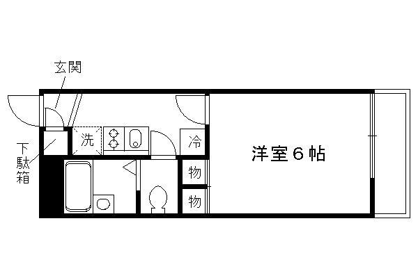 レオパレス鳥羽街道(1K/1階)の間取り写真