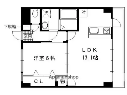 RADIANT(1LDK/4階)の間取り写真