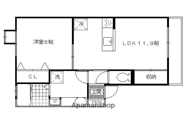 エクセルカーサ(1LDK/1階)の間取り写真