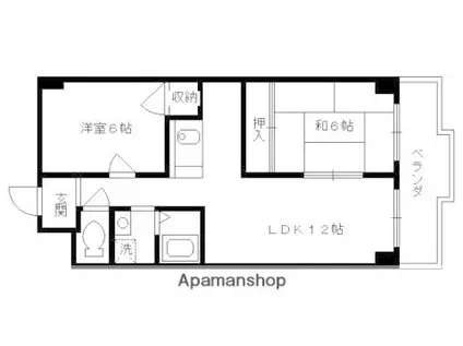 シャルム幡山(2LDK/3階)の間取り写真