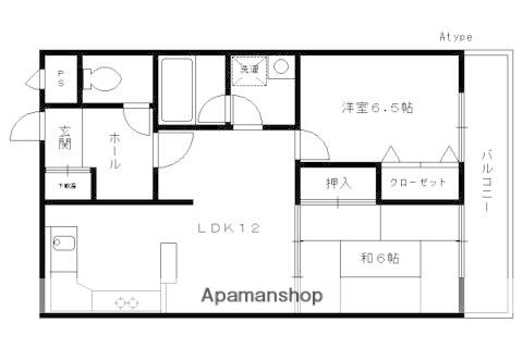 グランデュール桃山(2LDK/4階)の間取り写真