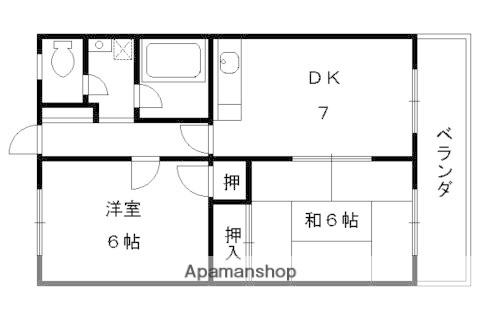 ケイチョウマンション(2DK/4階)の間取り写真