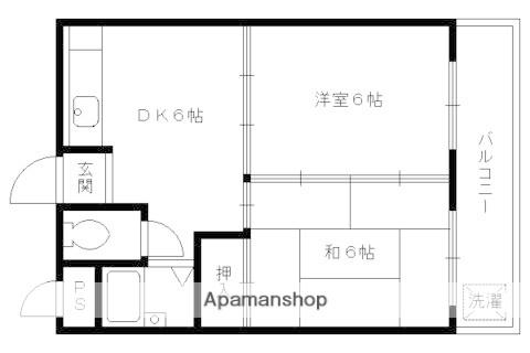 アビタシオン南桃山(2DK/1階)の間取り写真