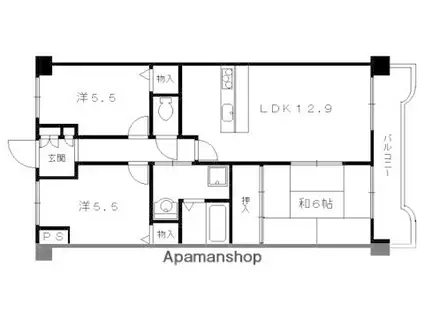 AZハウス(3LDK/4階)の間取り写真