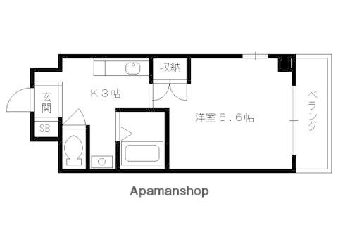 サンシード桃山(1K/3階)の間取り写真