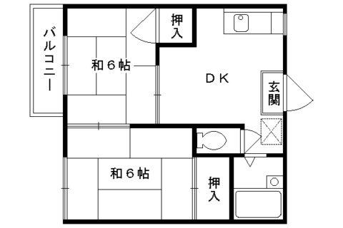 フレグランスM(2DK/1階)の間取り写真