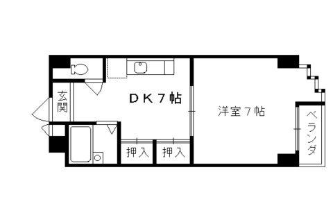 メゾン勧修寺(1DK/4階)の間取り写真