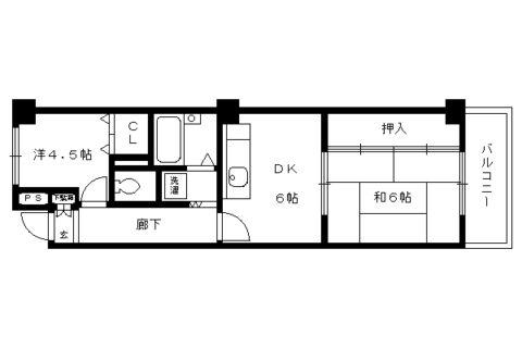 トーカン淀本町マンション(2DK/3階)の間取り写真