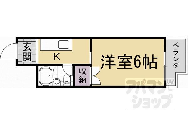 リバーサイド白川(1K/3階)の間取り写真