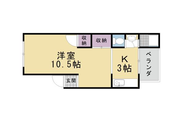 コーポ七ツ池(ワンルーム/3階)の間取り写真