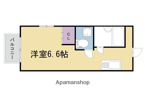 カツラフラット(1K/2階)の間取り写真