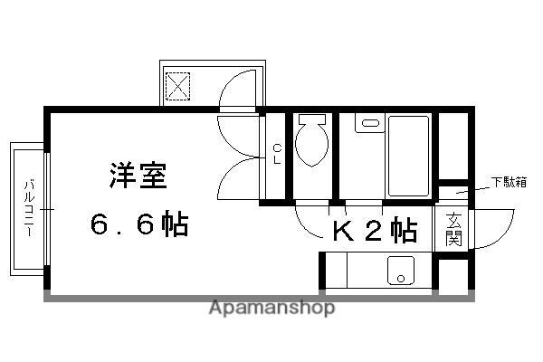 カツラフラット(1K/3階)の間取り写真