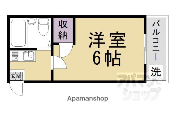 ドリームカム桂(1K/2階)の間取り写真