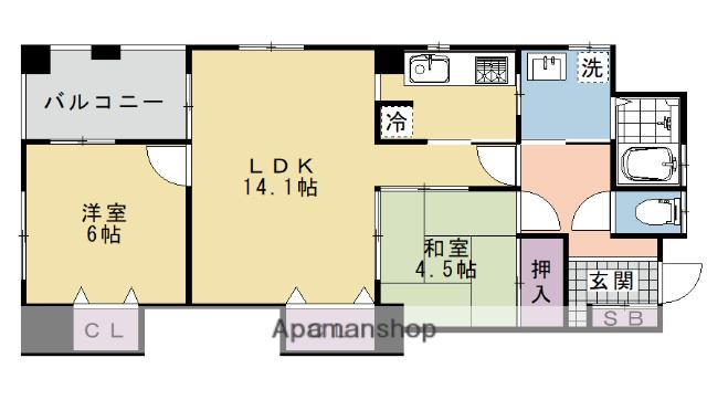 TWINKLECOURT桂イースト(2LDK/3階)の間取り写真