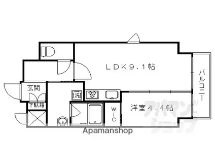 SHAMAISON JJ(1LDK/3階)の間取り写真